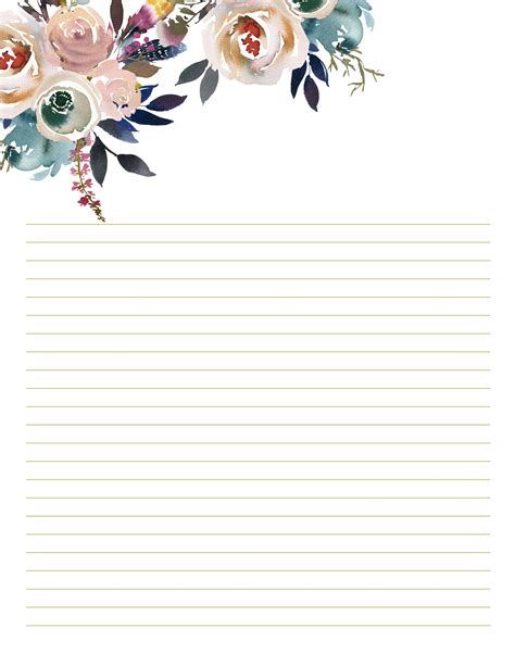 Free Printable Floral Stationery Paper Printable Templates