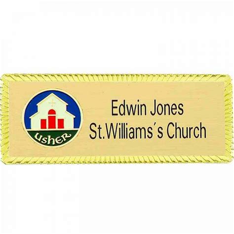 Worker Badges Lapel Pins Usher Church Gold Plated Badge