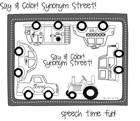 BHSM: Say & Color! Synonym Street! ((Freebie & Giveaway!!)) - Speech Time Fun: Speech and ...