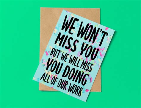 We Wont Miss You But We Will Miss You Doing All Our Work A5 Etsy