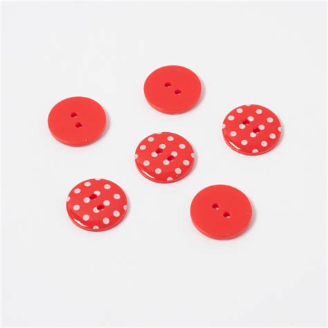 Red And White Polka Dot Buttons 2 Hole 18mm Sew Me Something