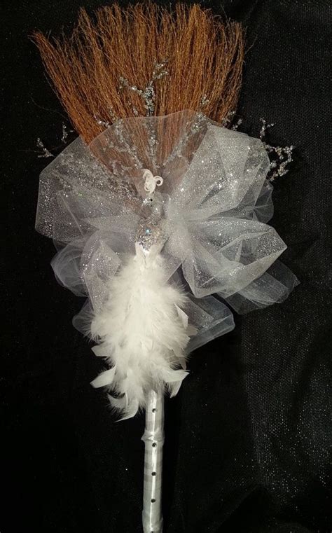 Wedded Bliss Decorative Wedding Broom With Silver Dove And