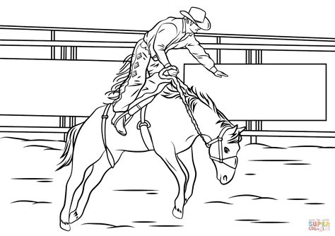 Bronc Riding Rodeo Coloring Page Free Printable Coloring Pages