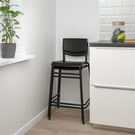 STIG Chaise de bar, noir/noir, 63 cm  IKEA