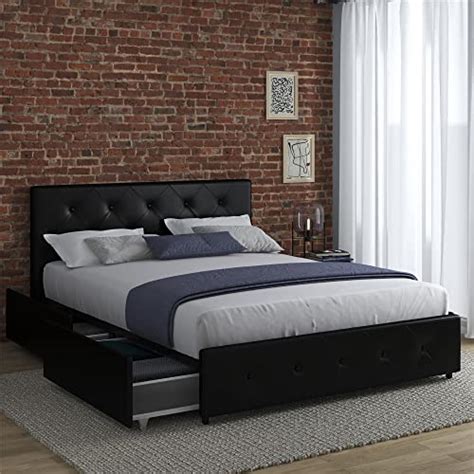 Buy Dhp Dakota Upholstered Platform Bed With Underbed Storage Drawers