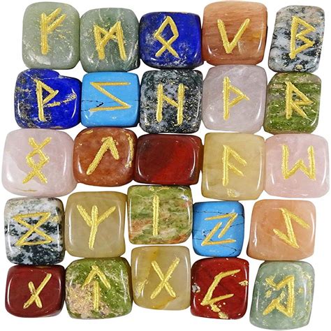 Harmonize Multistone Tumbled With Rune Alphabet Symbol Reiki Healing