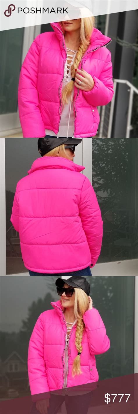 hot pink puffer jacket pink puffer jacket pink coat hot pink