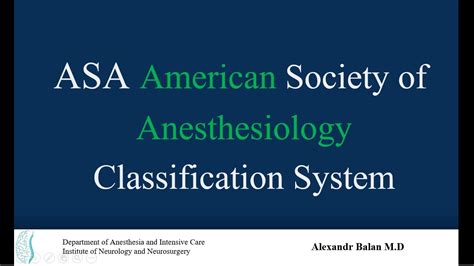 Asa Risks American Society Of Anesthesiology Classification System
