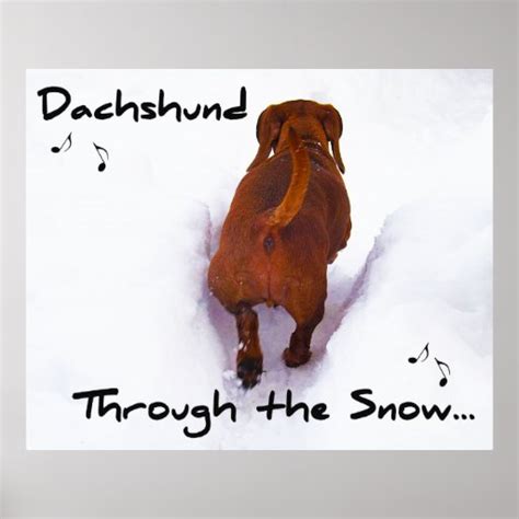 Dachshund Through Snow Dashing Through The Snow Poster Zazzle
