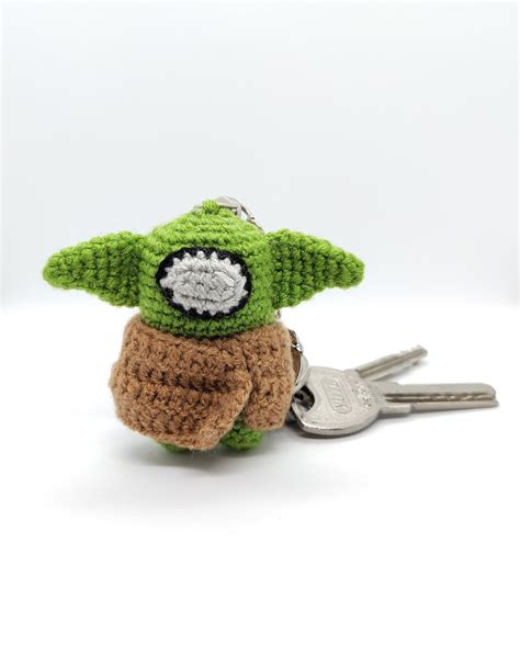 Crochet Among Us Baby Yoda Keychain T For Friends Etsy