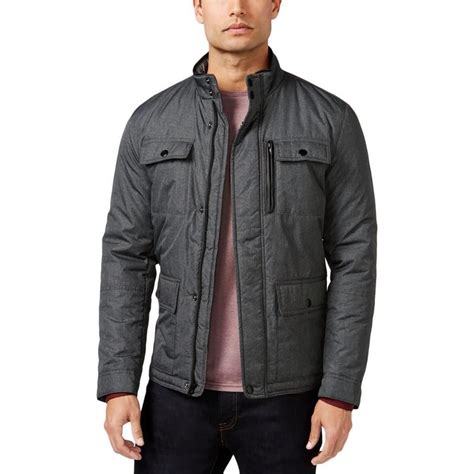 Download Alfani Men's Mock Collar Full-Zip Outerwear Jacket Gray L ...