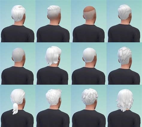 True White Hair Recolors Male Version At Simmiane Sims 4