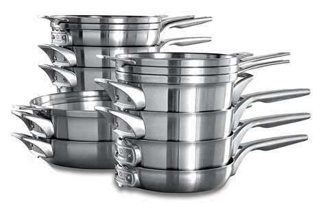 stackable cookware calphalon pans pots stainless steel premier saving space