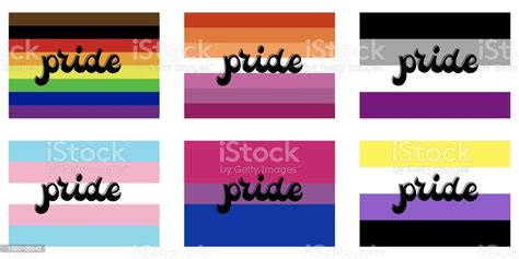 Pride Flags Z Napisem Dumy Ilustracja Wektorowa Stockowe Grafiki