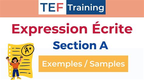 Tef Expression Écrite Section A Niveaux B2 Et C1 Youtube