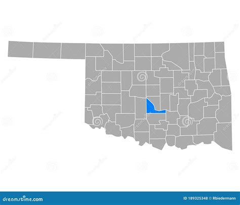 Map Of Mcclain In Oklahoma Stock Vector Illustration Of Geography
