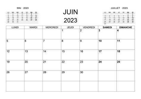 Calendrier Juin 2023 Calendriersu