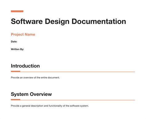 Software Design Documentation Template