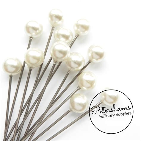Set Of 12 Extra Long 9cm 35 Inch Hat Pin Style Beaded Millinery Pin