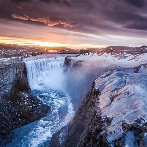 Dettifoss The Most Powerful Waterfall Of Europe Located In Northeast