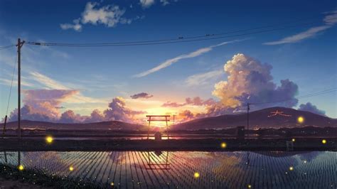 Sunrise Anime Scenery Paddy Field Farm 4k 42412 Wallpaper