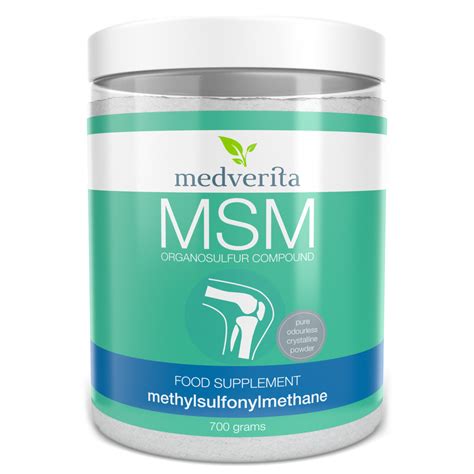Medverita Msm Organic Sulfur Powder Pure Odourless 700g Free Uk Delivery On All Orders