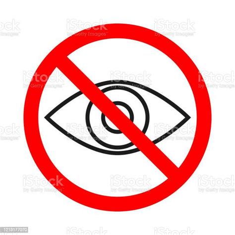 Forbidden Look Sign Prohibited Look Icon Vector Stock Illustration