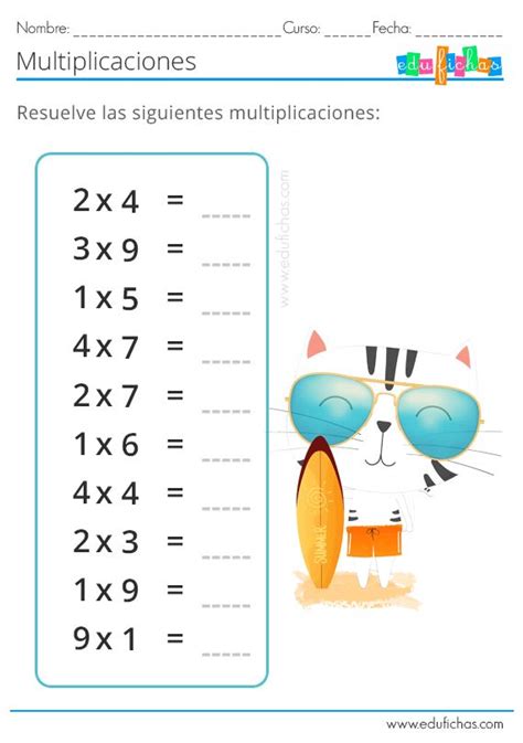 Fichas De Multiplicaciones Cuadernos Para Niños Tablas Matematicas