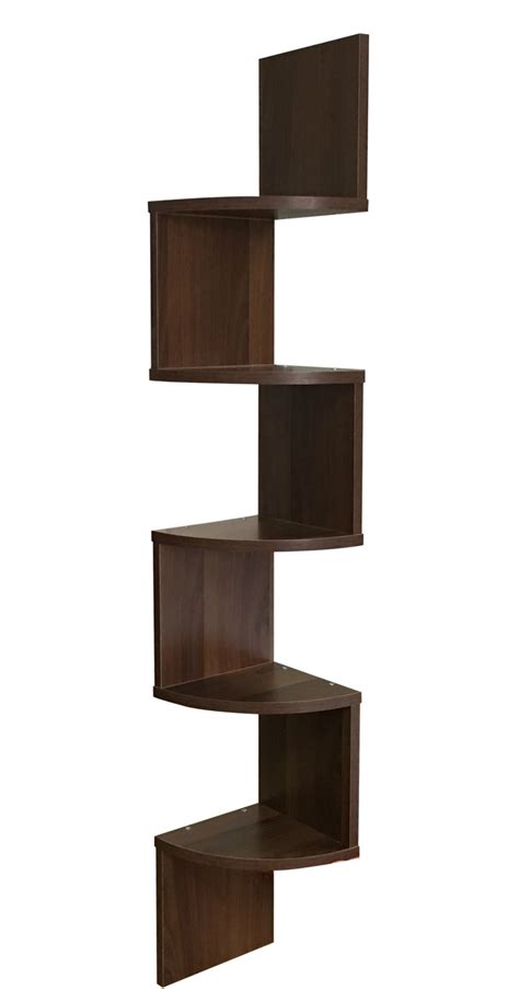 How to calculate the size of a corner shelf? Corner Hanging Shelf Storage Walnut Tall Wall Mount ...
