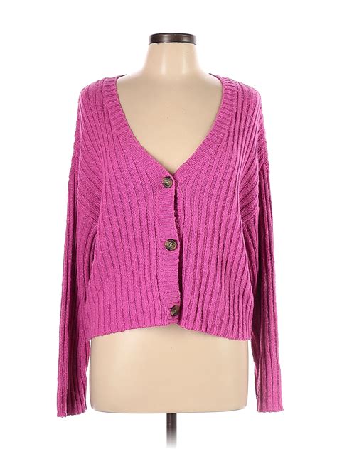American Eagle Outfitters Pink Cardigan Size L - 55% off | thredUP