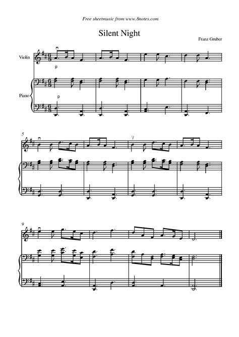 Click the images below to open and print piano scores for silent night. Silent Night sheet music for Violin … | Violin sheet music, Hymn sheet music, Free violin sheet ...