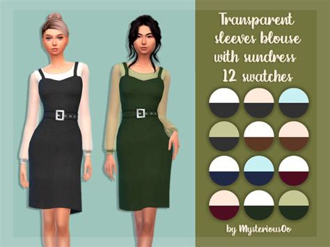 The Sims Resource Transparent Sleeves Blouse With Sundress