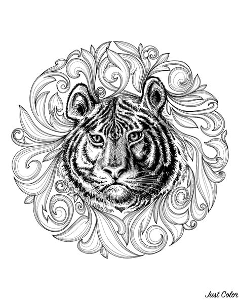 Tiger Head Coloring Page Coloring Pages