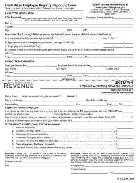 2023 W4 Form Iowa Printable Forms Free Online