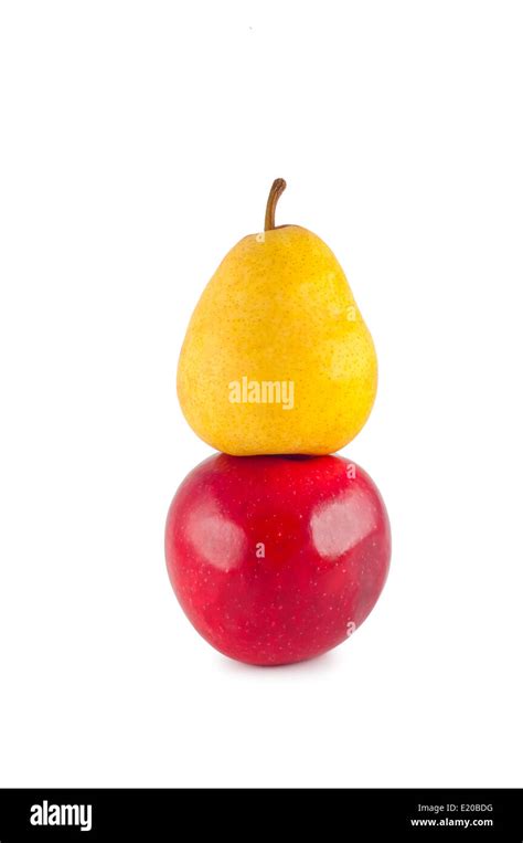 Apple Pear Isolated On White Background Stock Photo Alamy