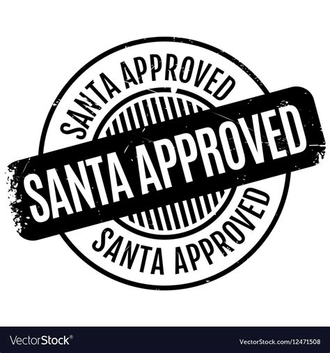 Santa Approved Rubber Stamp Royalty Free Vector Image