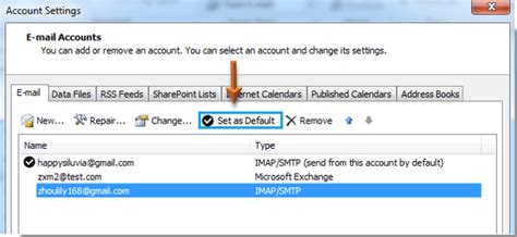 How To Set An Email Account As The Default Account In Outlook