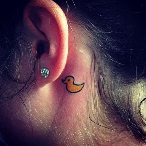 Secret keeper and knowlage seeker. Rubber Duck Tattoo Behind Ear | Tattoos, Mini tattoos