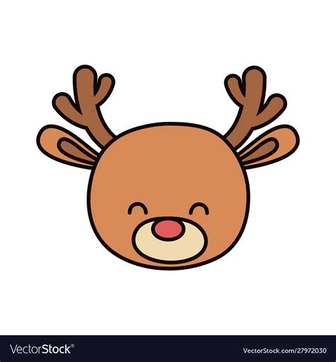 Cute Deer Head Cartoon Icon Royalty Free Vector Image