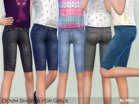 Lillkas Denim Shorts For Girls Short Girls Sims 4 Children Sims 4