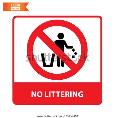 Vector No Littering Sign Eps10 Stock Vector Royalty Free 165459410