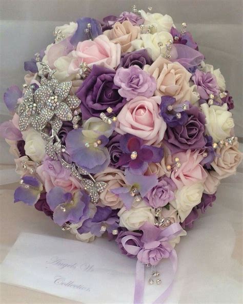 Lilac Purple Brooch Bouquet Bridal Bouquet Purple Brooch Bouquet