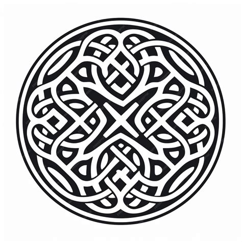 Premium Ai Image A Black And White Drawing Of A Celtic Knot In A