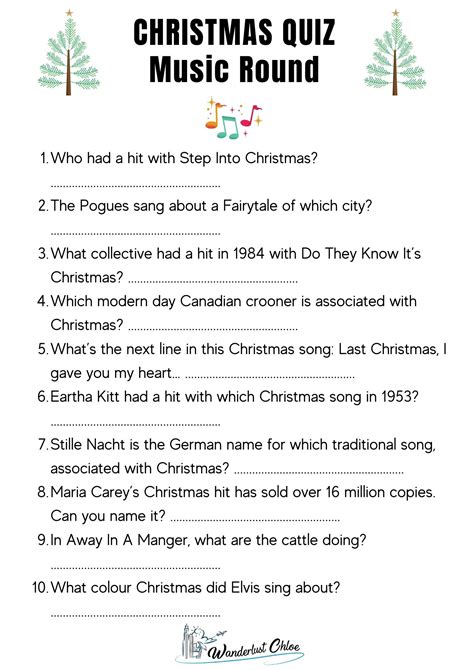 Xmas Christmas Quiz Answers 2021