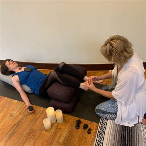 integrative reflexology ® and restorative yoga with hot stones sold out rockville yoga