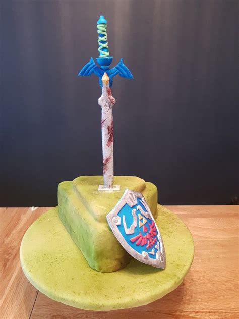 How to make cake guide for zelda breath of the wild shows where to find ingredients for cake recipe, how to complete a parent's love quest. Zelda breath of the wild master sword and triforce shield birthday cake | Master sword