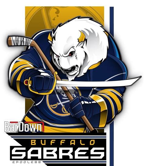 Buffalo Sabres Bardown Reverse Mascot Hockey Humor Nhl Logos