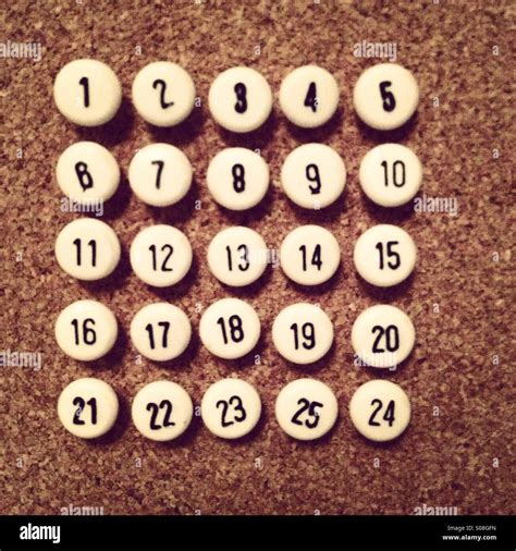 Numbered Push Pins Stock Photo Alamy