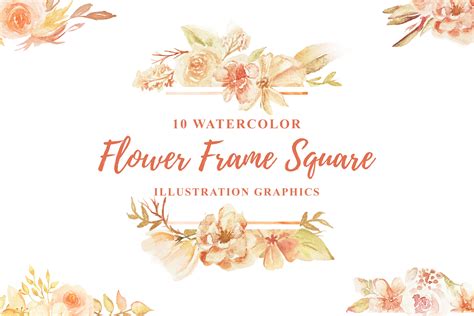 I love these 3d framed flowers that i found over at make it and love it! 10 Watercolor Flower Frame Square Illustration Graphics