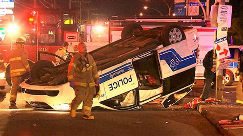 Montreal Police Officers Hurt In Cruiser Crash Cbc News
